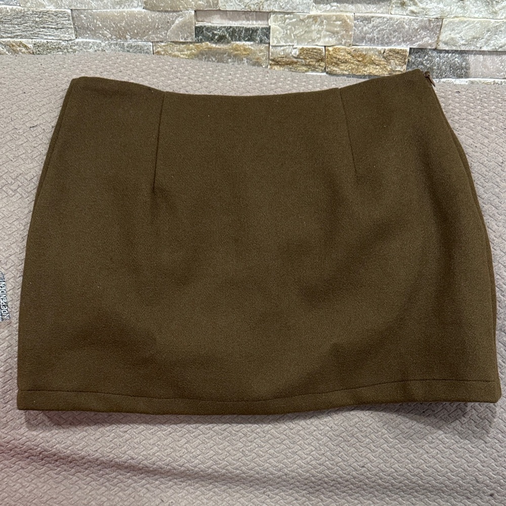 Sleek Brown Mini Skirt - Clean A-Line Style